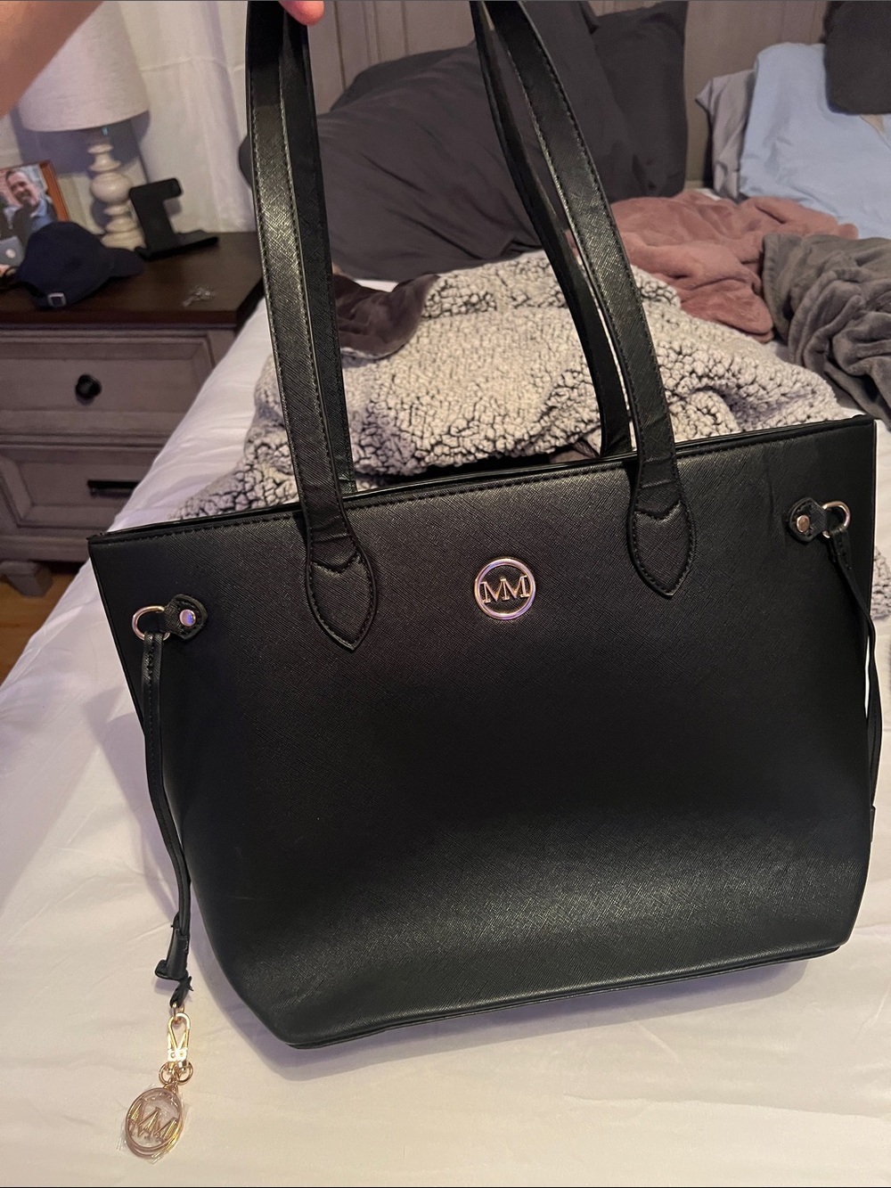 Marilyn Monroe Black Tote with Gold Logo Charms - Picture 6 of 6